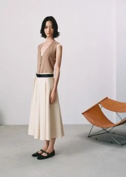 Jupe Midi à Pinces -Promos Mango Boutique 57073803 05 D6