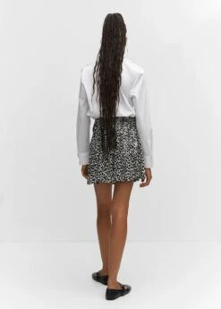 Minijupe Imprimée Froncée -Promos Mango Boutique 57073804 99 R