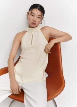 Blouse Emmanchures Américaines Ouverture -Promos Mango Boutique 57073805 05 D2