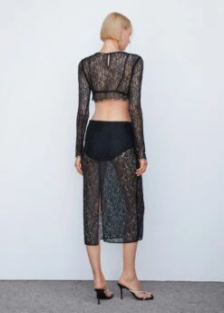 Jupe Midi Dentelle 12 Jupe Midi Dentelle -Promos Mango Boutique 57073817 99 R