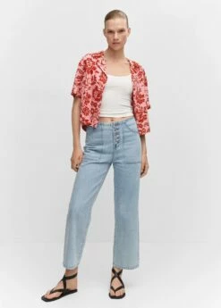 Chemise Imprimée Manches Courtes -Promos Mango Boutique 57074011 85 99999999 01