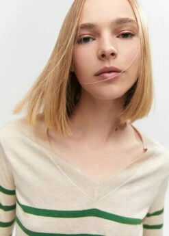 Pull-over Rayures Maille Fine -Promos Mango Boutique 57074405 43 D1