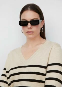 Pull-over Rayures Maille Fine -Promos Mango Boutique 57074405 99 D5