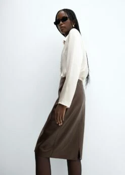 Jupe Crayon Similicuir -Promos Mango Boutique 57074406 77 D2