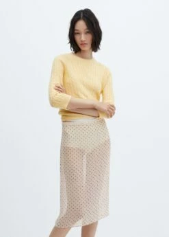 Jupe Pois Semi-transparente -Promos Mango Boutique 57074433 05 D1