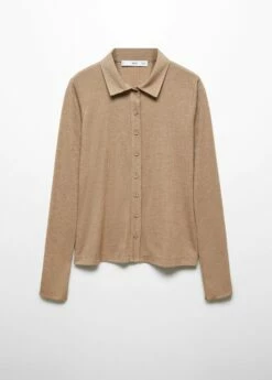 Chemise Maille Côtelée 22 Chemise Maille Côtelée -Promos Mango Boutique 57075809 30 B