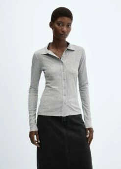 Chemise Maille Côtelée 23 Chemise Maille Côtelée -Promos Mango Boutique 57075809 92