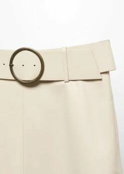 Jupe Midi Ceinture Similicuir -Promos Mango Boutique 57075965 05 D8