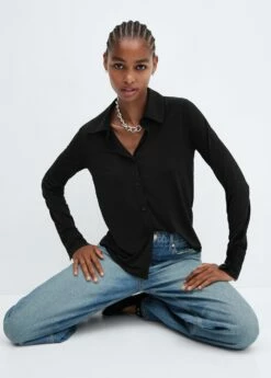 Chemise Maille Fluide -Promos Mango Boutique 57075978 99 D2