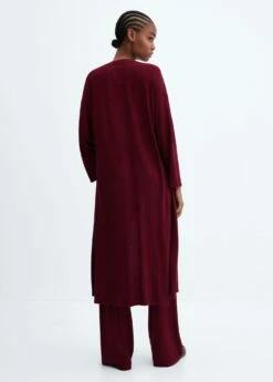 Cardigan Long Maille Fine -Promos Mango Boutique 57076308 77 R