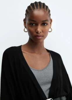 Cardigan Long Maille Fine -Promos Mango Boutique 57076308 99 D1