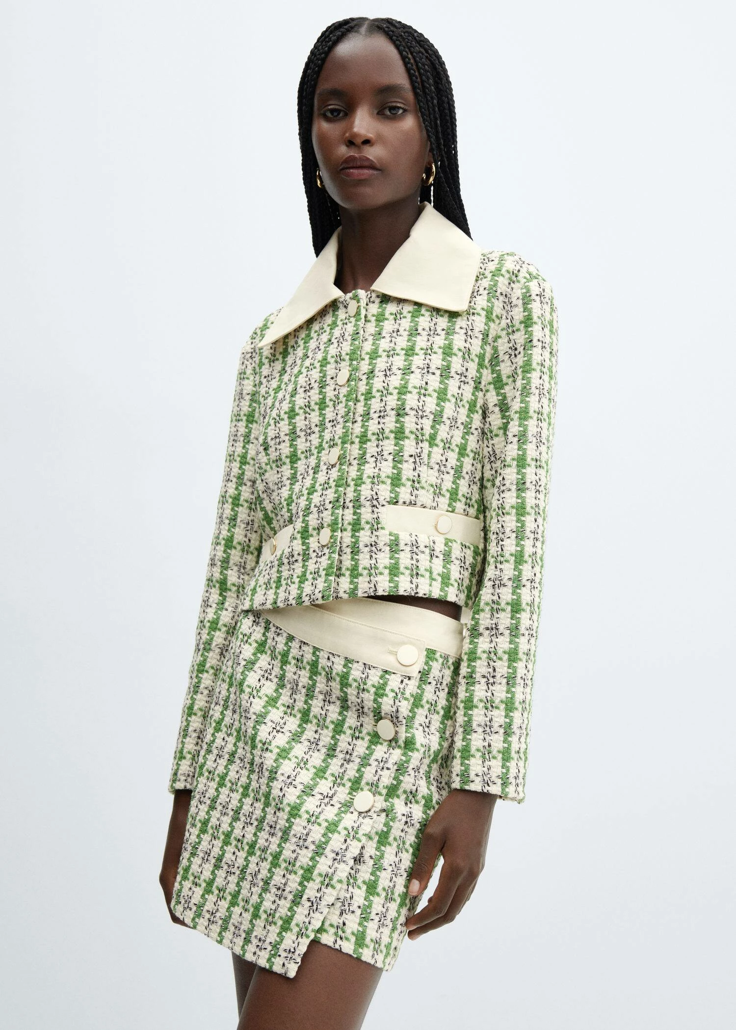 Minijupe Tweed Boutons 3 Minijupe Tweed Boutons