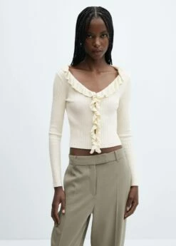 Cardigan Maille Volants