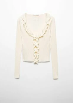 Cardigan Maille Volants -Promos Mango Boutique 57077717 02 B