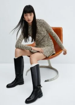 Robe Tweed Chinée -Promos Mango Boutique 57077731 08 D2