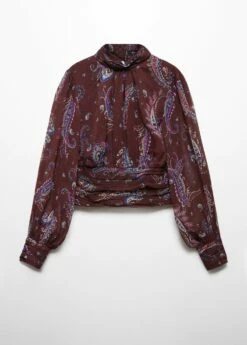 Blouse En Imprimé Cachemire Manches Bouffantes -Promos Mango Boutique 57077732 76 B