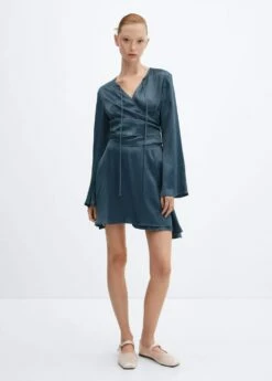 Robe Cache-cœur Satinée -Promos Mango Boutique 57078276 59 99999999 01