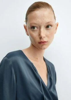 Robe Cache-cœur Satinée -Promos Mango Boutique 57078276 59 D1