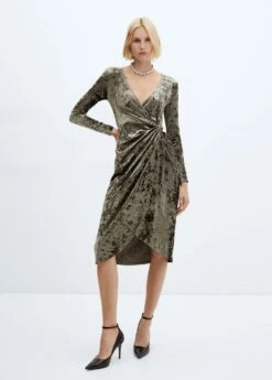 Robe Nœud Velours -Promos Mango Boutique 57079104 37 99999999 01