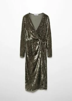 Robe Nœud Velours -Promos Mango Boutique 57079104 37 B