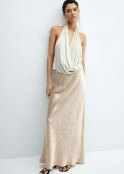 Jupe Extra Longue Satinée -Promos Mango Boutique 57079122 08 D2