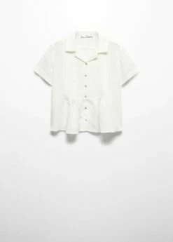 Chemise Lin Plissée -Promos Mango Boutique 57082896 02 B