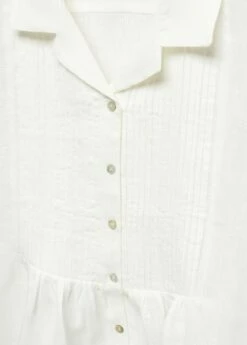 Chemise Lin Plissée -Promos Mango Boutique 57082896 02 D8