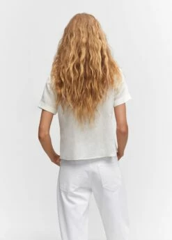Chemise Lin Plissée -Promos Mango Boutique 57082896 02 R