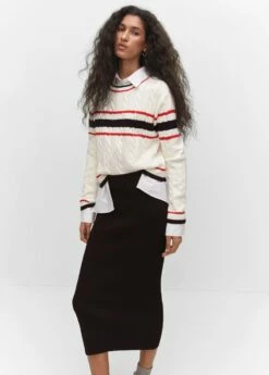 Pull-over Torsades Détail Rayures