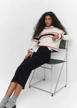 Pull-over Torsades Détail Rayures -Promos Mango Boutique 57083794 05 D2