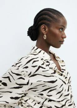 Chemise Fluide Imprimée -Promos Mango Boutique 57083805 02 D4