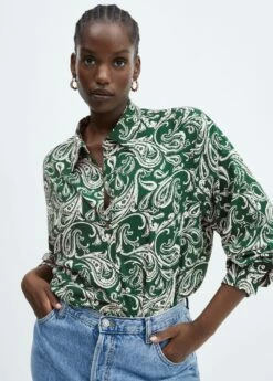 Chemise Fluide Imprimée -Promos Mango Boutique 57083805 43 D5