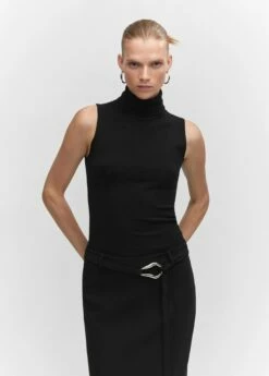 Jupe Fendue Ceinture -Promos Mango Boutique 57083809 99 D1