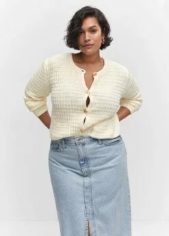 Cardigan Tricot Texturé 19 Cardigan Tricot Texturé -Promos Mango Boutique 57083813 02 D5