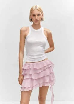 Jupe Gaze Volants -Promos Mango Boutique 57084433 83 D1