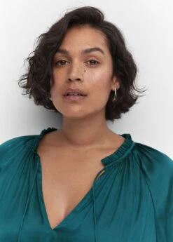 Robe Satinée Manches Bouffantes 16 Robe Satinée Manches Bouffantes -Promos Mango Boutique 57084762 59 D4