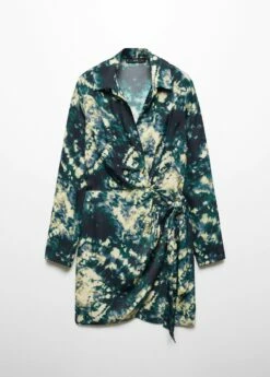 Robe Tie And Dye Détail Nœud -Promos Mango Boutique 57086024 43 B