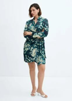 Robe Tie And Dye Détail Nœud -Promos Mango Boutique 57086024 43 D3