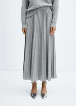 Jupe évasée Plissée -Promos Mango Boutique 57086306 91 D6