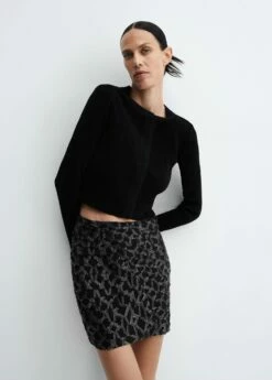 Cardigan Maille Chenille -Promos Mango Boutique 57087724 99 D2