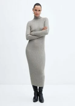 Robe Midi Maille Côtelée Col Montant -Promos Mango Boutique 57087730 91 99999999 01