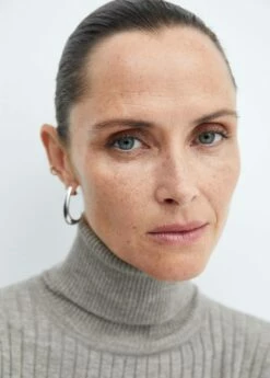 Robe Midi Maille Côtelée Col Montant -Promos Mango Boutique 57087730 91 D1