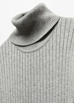 Robe Midi Maille Côtelée Col Montant -Promos Mango Boutique 57087730 91 D8