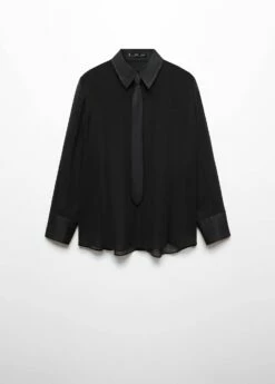 Chemise Cravate Détails Satinés -Promos Mango Boutique 57087757 99 B