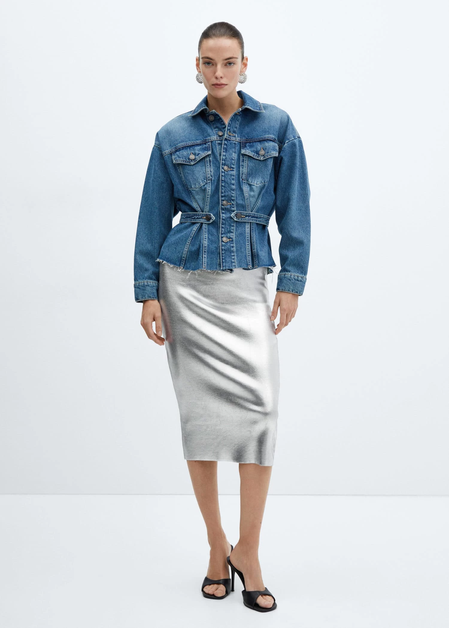 Jupe Midi Métallisée 4 Jupe Midi Métallisée – Image 2