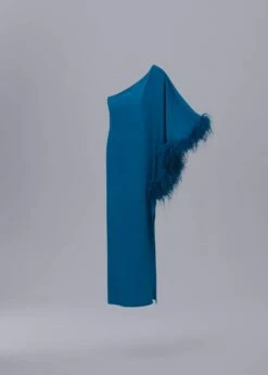 Robe Satinée Asymétrique Plumes -Promos Mango Boutique 57091172 52 B