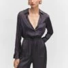 Combi-pantalon Chemisier Satinée -Promos Mango Boutique 57093800 95