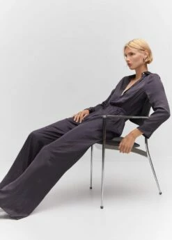 Combi-pantalon Chemisier Satinée -Promos Mango Boutique 57093800 95 D2