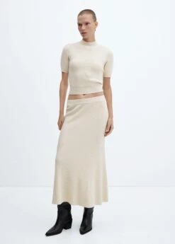 Jupe Midi Maille -Promos Mango Boutique 57093810 08 99999999 01