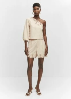 Top Asymétrique Broderies Ajourées -Promos Mango Boutique 57094010 05 99999999 01